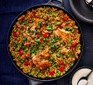 Chicken & chorizo in a large pan