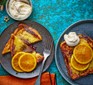 Two servings of chocolate-orange French toast