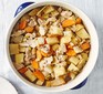 Easy slow cooker chicken casserole served in a casserole dish