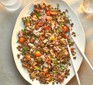 A sharing plate of lentil & tuna salad