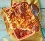 Veg-packed meatball lasagne served in a casserole dish