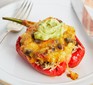 Vegetarian Mexican-style stuffed peppers served on a plate