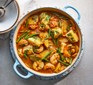 One-pan cod & red shrimp in a large serving dish