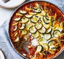 Baked ratatouille & goat’s cheese served in a dish