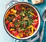 Slow cooker ratatouille served in a casserole dish