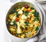 Spicy cauliflower & halloumi rice in a large oven dish